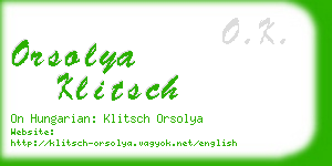 orsolya klitsch business card